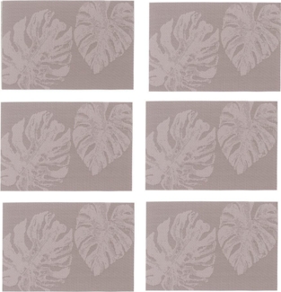 Zeller Present Platzset, (Set), modernes Monstera Blätter Design, 6-teilig, Kunststoff, 30x45 cm