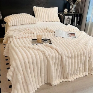 Wohndecke Kuscheldecke Milchsamt Blasen Decke Super Soft Wohndecke, CALIYO, Grobe Korddecke Für Bett Sofa Schlafzimmer Wohn Kuscheldecken
