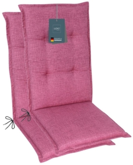 LILENO HOME Hochlehnerauflage Gartenstuhl Auflage, bequeme Sitzauflage für Gartenmöbel, Stuhlkissen, (2 St, 2er Set), Polsterauflage Pink, Sitzpolster für Klappstühle