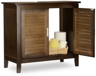 relaxdays Waschbeckenunterschrank braun LAMELL