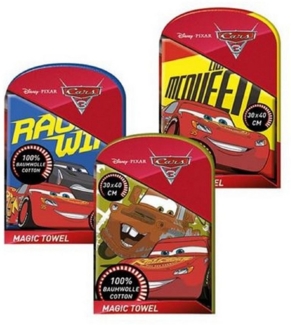 CRAZE Handtuch Set Magisches Waschlappen / Zauberhandtuch Lightning McQueen Cars, (3-St), Kinder Handtücher / Mitgebsel / Ideal als Geschenk