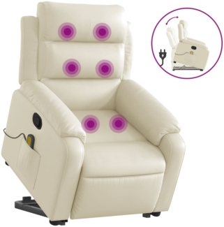 vidaXL Massagesessel mit Aufstehhilfe Creme Kunstleder 3205050