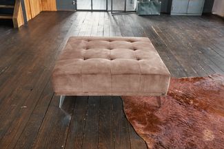 KAWOLA Hocker WIOLO velvet taupe 42 x 110 x 110 cm