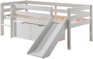 Łóżko piętrowe ze zjeżdżalnią Karolina 208x175x83 lite drewno białe 17685