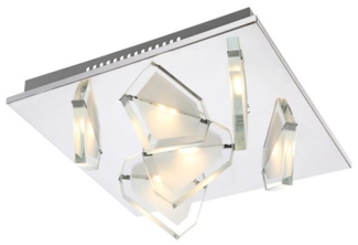Adrette 27W LED Keller Deckenleuchte aus Chrom Glas weiß MIA