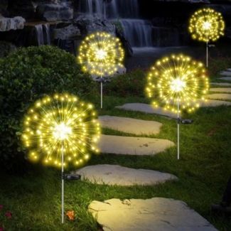 autolock LED Solarleuchte 2 Stück Solarlampen für Außen Garten,120 LED Gartendeko, Solarleuchten für Außen 8 Modi Wasserdicht Solarlichter Pusteblume