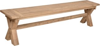 Gartenbank NORMA - 200cm Breit, Teak, Natur | Terrassenbank Wetterfest Sitzbank Outdoor Bank