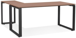 Kadima Design Eckschreibtisch L-Form | 170x160 cm | Gaming geräumig Kabelmanagement | braun-schwarz | Computertisch