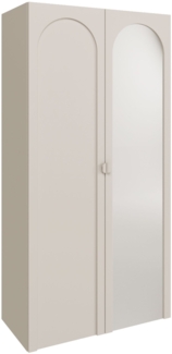 Selsey 'Arkadia' Kleiderschrank mit Spiegel und 2 Türen mit Bogenausschnitt, Kaschmirgrau, 100 cm