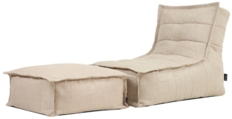 icon Sitzsack Sitzsackgarnitur mit Liege und Fußhocker „Dolce“ (Spar-Set, 1 x Sitzsack, 1 x Fußhocker), 75 x 75 x 96 cm, Made in Germany, UV-beständig, wetterfest