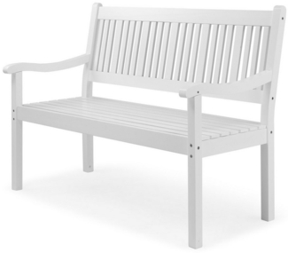 VINGLI Bank Gartenbank aus Massivholz, 2-3 Sitzer, Stabil, Wetterfest, 127 x 63 x 91 cm