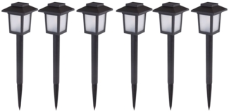 6er Set LED Solarlampen, Laternen Design, Feuereffekt, H 37 cm