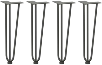 vidaXL Haarnadelbeine für Couchtisch 4 Stk. Anthrazit 42 cm Massivstahl 4012442
