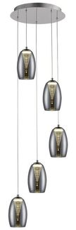 Brilliant Living Leuchten No. G60773-93 LED Pendelleuchte Metropolis easyDim chrom, rauchglas