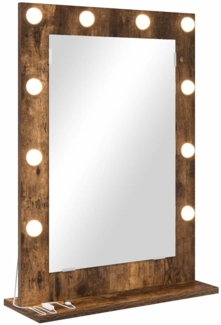 vidaXL Kosmetikspiegel mit Spiegel Geräucherte Eiche 70 x 50 x 18 cm 868337