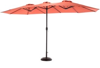 LVHOM Marktschirm 450x300cm(Modell A)Groß rechteckig Doppelseiten-Marktschirm mit Kurbel für Garten, Terrasse, Poolbereich, Gastronomiebetriebe