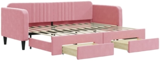 vidaXL Tagesbett Ausziehbar mit Schubladen Rosa 80x200 cm Samt 3197107
