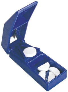 DocMed Pillendose Tablettenzerkleinerer (Pillenzerkleinerer, Mit scharfer und stabiler klinge zum teilen der Tablette), erleichtert die Einnahme durch halbieren großer Tabletten