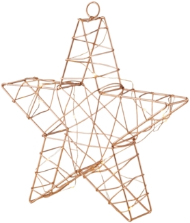 LED Weihnachtsstern, Metall, Kupfer, H 25 cm