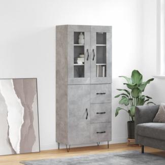 vidaXL Highboard Betongrau 69,5x34x180 cm Holzwerkstoff 3198501