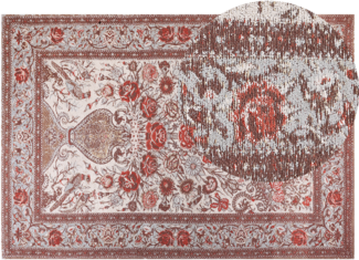 Teppich Baumwolle mehrfarbig Bumenmuster 160 x 230 cm Kurzflor BINNISZ