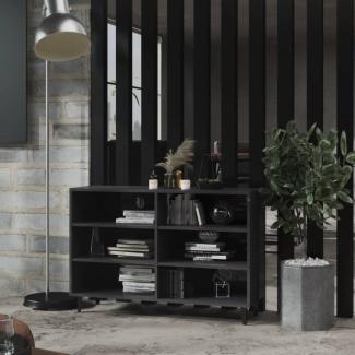 vidaXL Sideboard Hochglanz-Grau 103,5 x 35 x 70 cm Spanplatte, Füße schwarz
