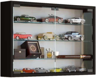 VCM Wandvitrine Mandosa 912947 Schwarz H. 40 x B. 60 x T. 10 cm