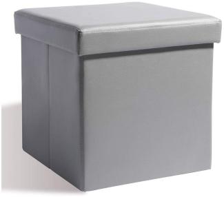Zedelmaier Sitzbank Sitzbaenk mit Stauraum Sitzhocker Fußbank,Aufbewahrungsbox faltbar (ZD38PVC), Belastbar bis 300 kg, Spielzeugtruhe mit Stauraum, Deckel abnehmbar