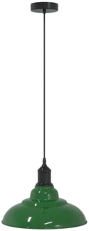 vidaXL Pendelleuchte Höhenverstellbar E27 Grün Glänzend Ø 31 cm Metall 4103437