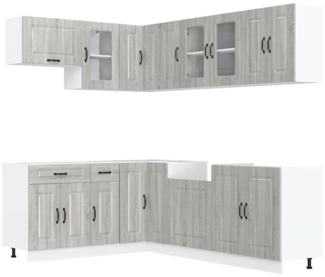 vidaXL 11-tlg. Küchenschrank-Set Kalmar Grau Sonoma Holzwerkstoff 3314887