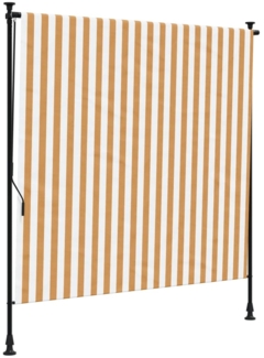 vidaXL Außenrollo Orange und Weiß 150x270 cm Stoff und Stahl 368770