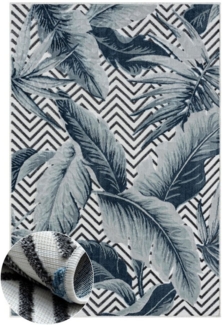 Myflair Möbel & Accessoires Teppich Tiki, LAGERRÄUMUNG!, rechteckig, Höhe: 8 mm, Blätter Motiv, Hoch-Tief Effekt, Outdoor geeignet, Balkon, Terrasse