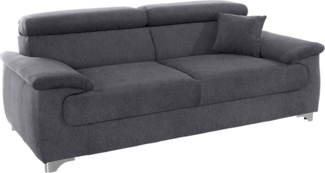 DOMO collection 2,5-Sitzer Mira inklusive Kopfteilverstellung für mehr Wohlfühlkomfort, elegant und modern, komfortabel, frei im Raum stellbar
