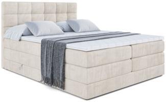 ALTDECOR Boxspringbett BRUGO KING (mit Matratze und Lattenrost Topper Polsterbett mit Bettkasten Boxbett), H4 Multipocket, H3 Bonellfederung, Doppelbett Springboxbett