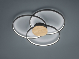 Deckenlampe Deckenleuchte Sedona schwarz matt LED 40W 3000K Durchmesser ca. 80 cm