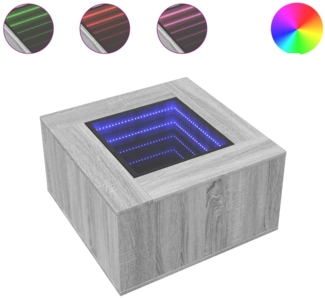 vidaXL LED-Couchtisch Grau Sonoma 60x60x40 cm Holzwerkstoff 847572