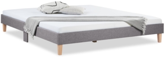 Polsterbett 180 x 200 cm Grau Doppelbett Futonbett Bett Bettgestell Lattenrost