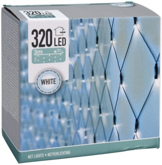 Spetebo LED-Lichternetz LED Lichternetz mit 320 LED kalt weiß, 160-flammig, mit Netzstecker - Garten Deko Lichtervorhang