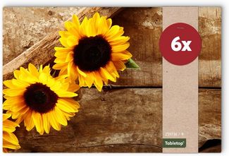 matches21 HOME & HOBBY Platzset Abwaschbare Tischsets 6er Set Sommer Sonnen-Blumen, (6-St), Platzsets als Tisch-Untersetzer und Tisch-Deko für Esstisch Teller