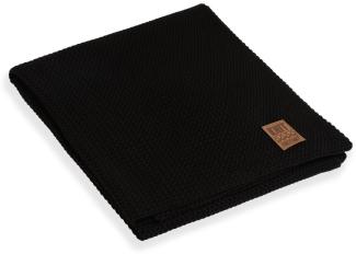 Knit Factory Maxx Decke 160x130 cm Glatt Schwarz