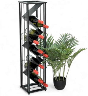 DanDiBo Weinregal Metall Schwarz Stehend 96693 Flaschenregal Weinständer Flaschenhalter Schmal Modern