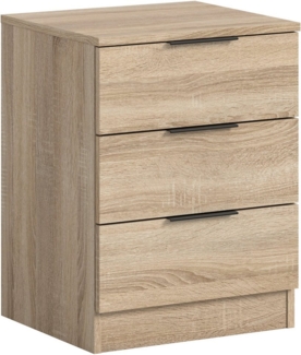 Home affaire Nachtkommode Skarde Nachttisch Beistelltisch Kommode, Breite: 45 cm (1 St), Skarde, Nachtkommode, 3 Schubkästen, Sonoma Eiche NB
