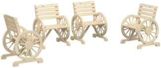 vidaXL Gartenstühle 4 Stk. Massivholz Tanne 3207127