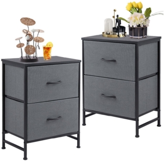 Refined Living Kommode Schubkastenkommode mit 2/4/5 /7/8/9 Schubladen stabilem Stahlrahmen (Nachttisch 2st - Schrank 2 Stoffschubladen mit Griffen Metallgestell, Vertikaler Stauraum Organizer Einheit 50cm Hoch Max Belastbarkeit 20kg), Kleine Schlafsäle...