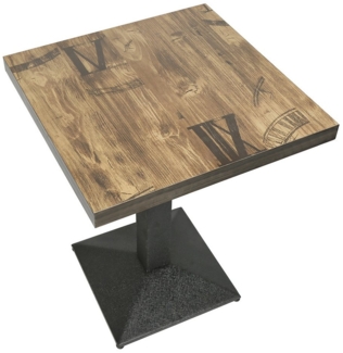 JEOBEST Esstisch Küchentisch Bartisch Esszimmertisch, Geeignet für 4 Personen,Braun (1 Tisch), Quadratisch, Industrie-Design, 60 x 60 x 75 cm