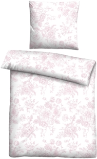 Traumhaft schlafen - Castell - Markenbettwäsche Baumwoll Satin Bettwäsche 0601101 ROSEN FEIN, rose, 1x 135x200 cm + 1x 80x80 cm