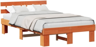 vidaXL Bettrahmen Wachsbraun 120 x 200 cm Massives Kiefernholz 872445