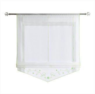 Joyswahl Raffrollo, mit Stangendurchzug, mit Schicker dreieckiger Saum, Voile Stickerei Bändchenrollo