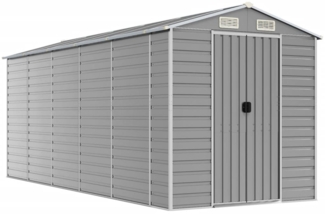 vidaXL Gartenhaus Hellgrau 191 x 470 x 198 cm Verzinkter Stahl 3188246