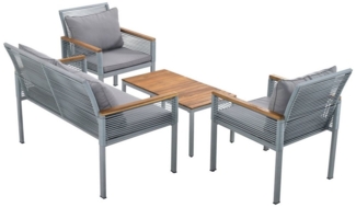 SOFTWEARY Gartenlounge-Set Garten Loungeset mit Couchtisch, (4-tlg), Sitzgruppe für Garten, Garnitur Set